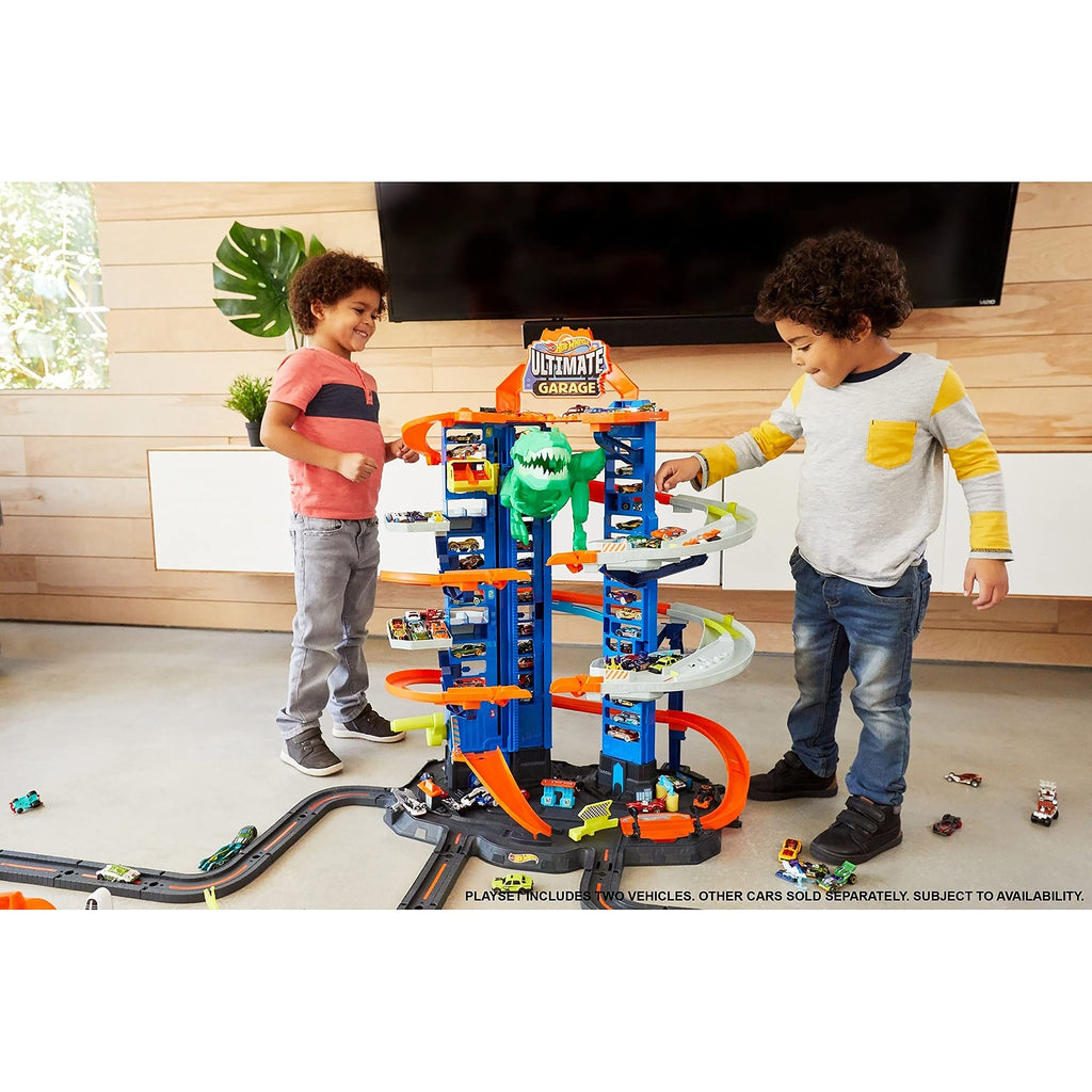 T-Rex Ultimate Hot Wheels Car Garage Over 3 Feet Tall!