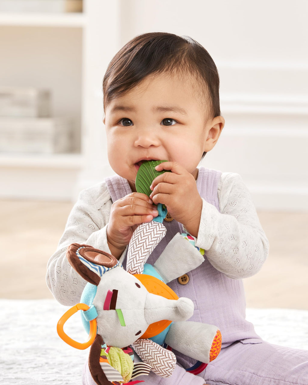 Elephant Teether with Rattles, Crinkles & On-the-Go Playtime Fun!