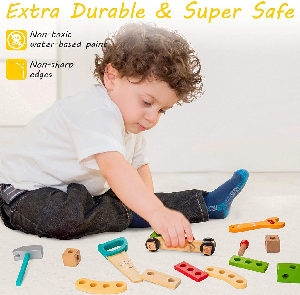 Little Builder Wooden Tool Set STEM Construction Workshop