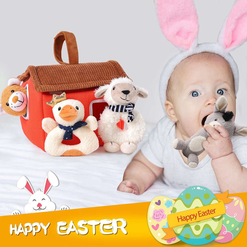 Farmer Friends Rattle Soft Plush Animals Set