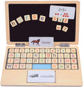 Todller First Wooden Laptop - Montessori Play & Learn Set