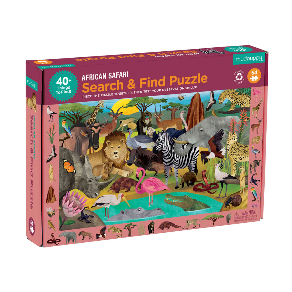 Search and Find Illustrations of African Safari Puzzle