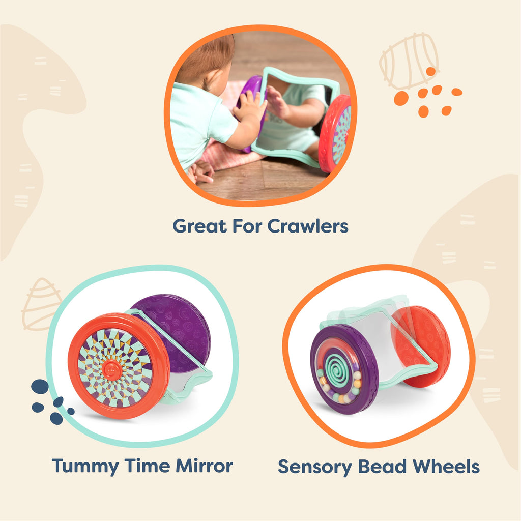 Looky-Looky Baby Mirror: Roly-Poly Tummy Time Toy for Crawling Fun
