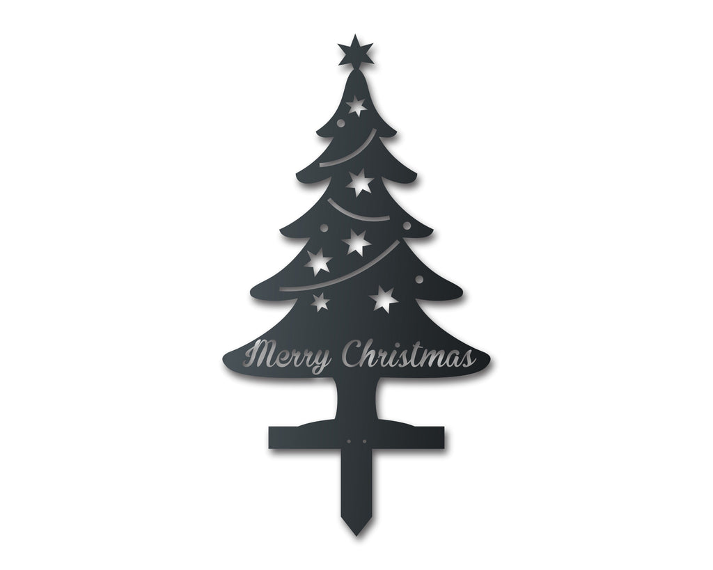 Custom Metal Christmas Tree Garden Stake | Christmas Holiday | Indoor Outdoor | Up to 24" | Over 20 Color Options