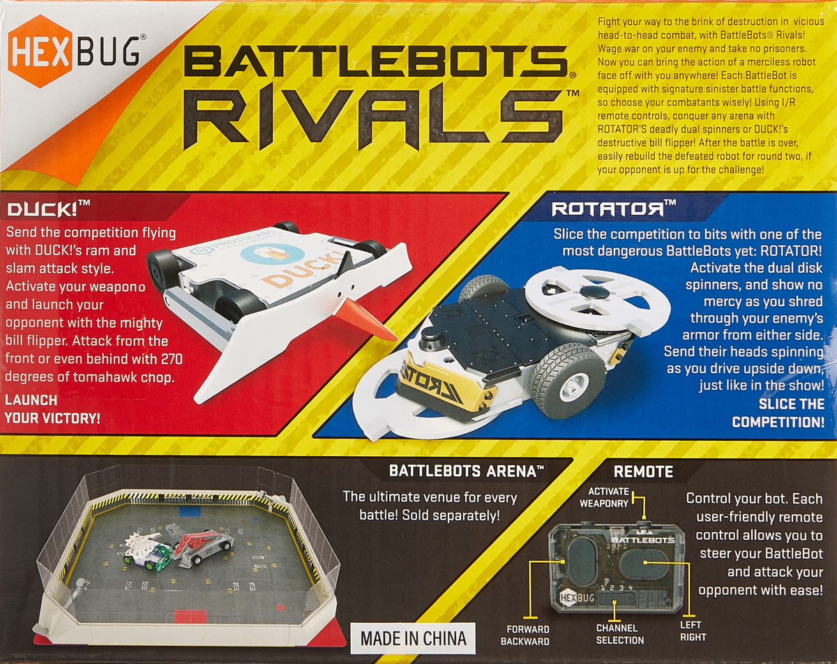 BattleBots Rivals Presents: Rotator vs. Duck an Epic Remote Control Robot Battles for STEM-Savvy Kids