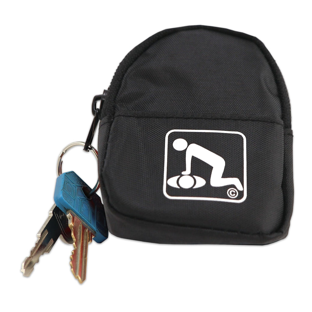CPR Black Beltloop Keychain Backpack with Faceshield, Gloves, and Cleansing Wipes