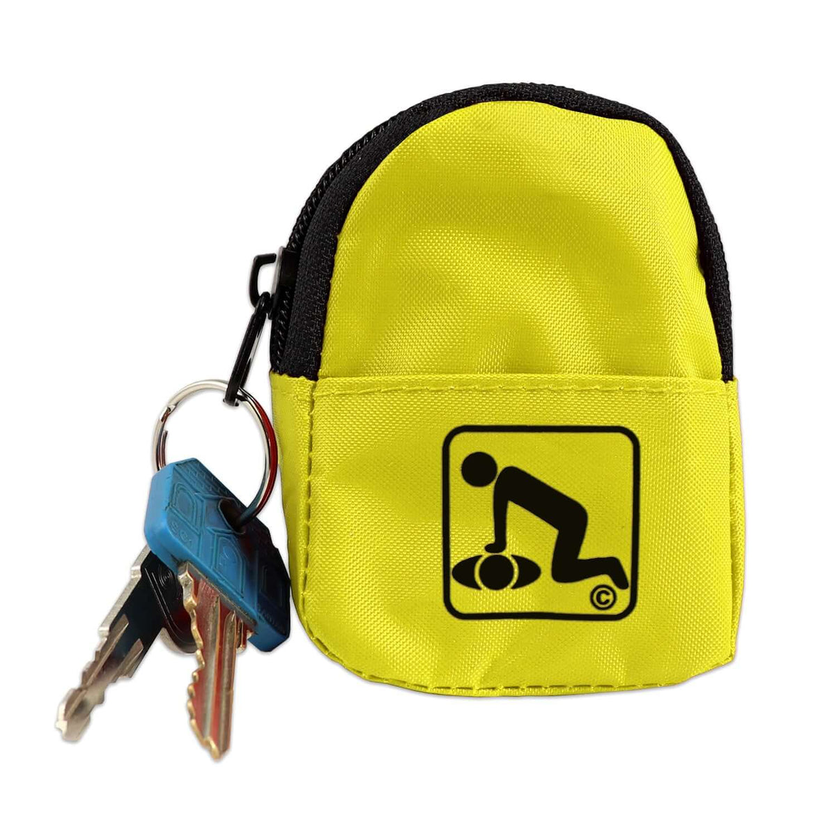 CPR Yellow Beltloop Keychain Backpack with Faceshield, Gloves, and Cleansing Wipes