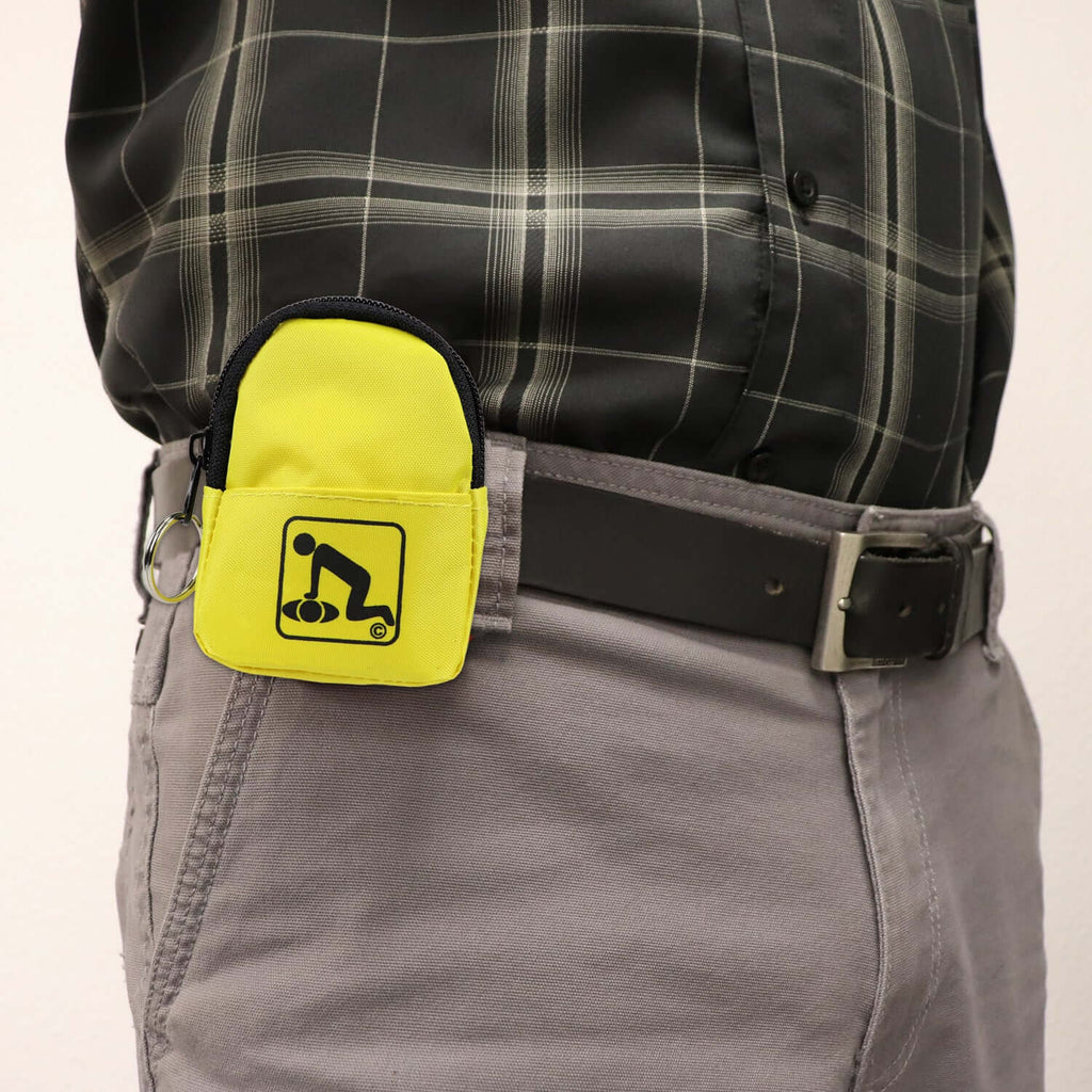 CPR Yellow Beltloop Keychain Backpack with Faceshield, Gloves, and Cleansing Wipes