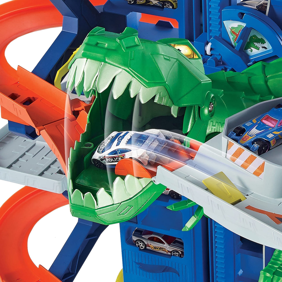 T-Rex Ultimate Hot Wheels Car Garage Over 3 Feet Tall!