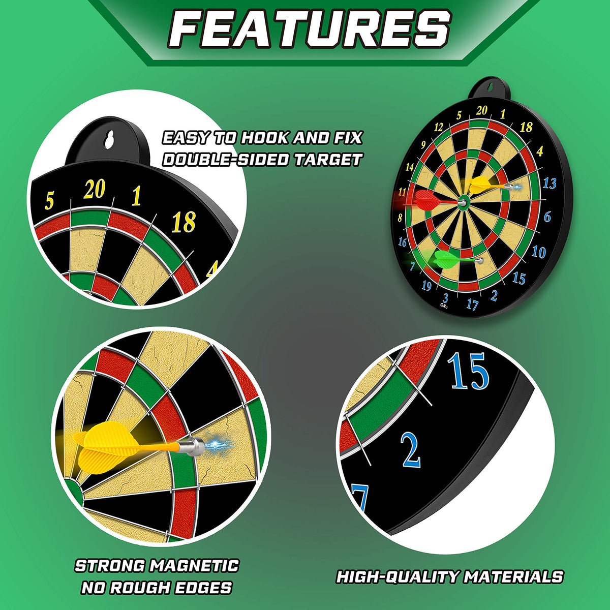 2-in-1 Magnetic Archery & Dartboard