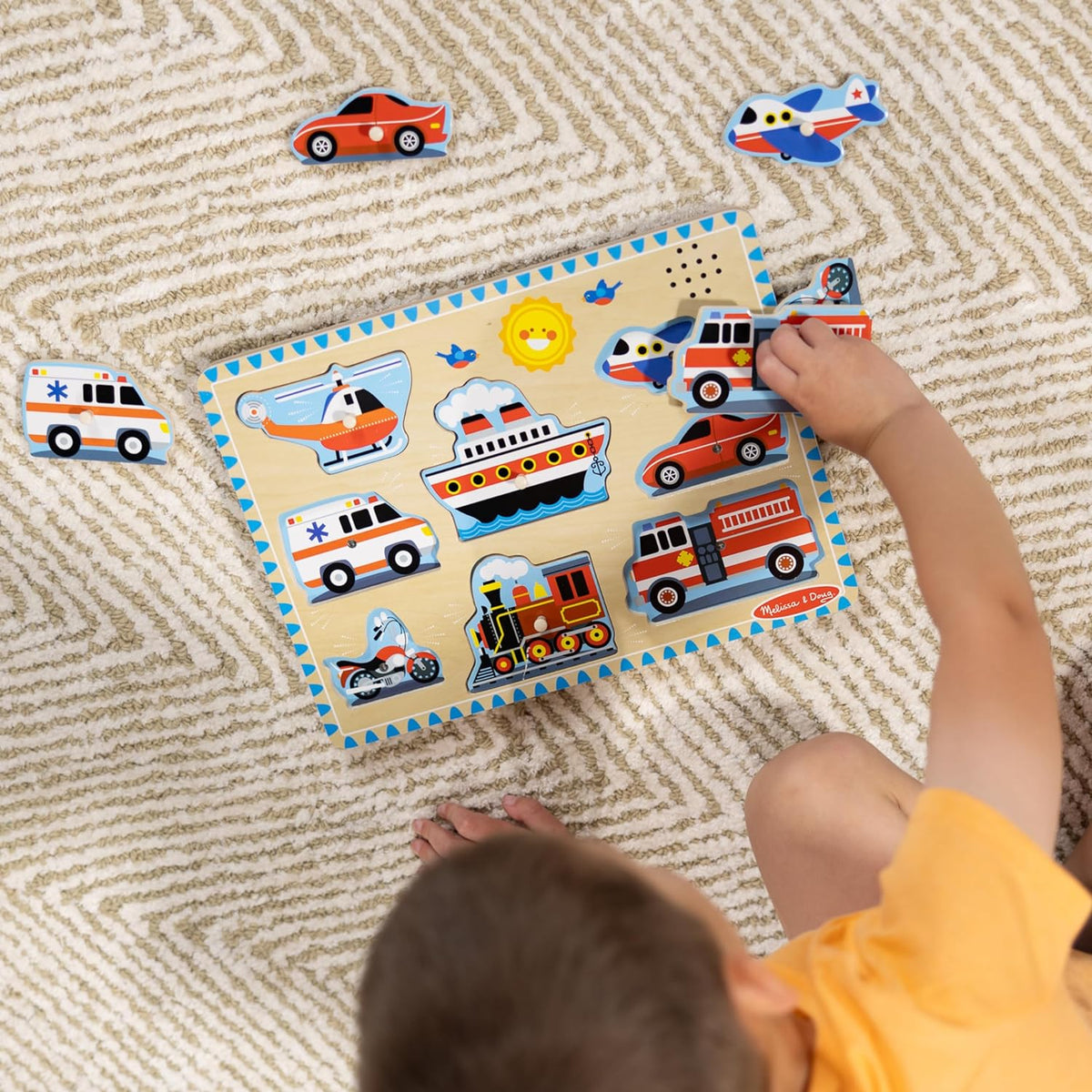 Wooden Mix and Match Vehicle Sound Adventure Puzzle
