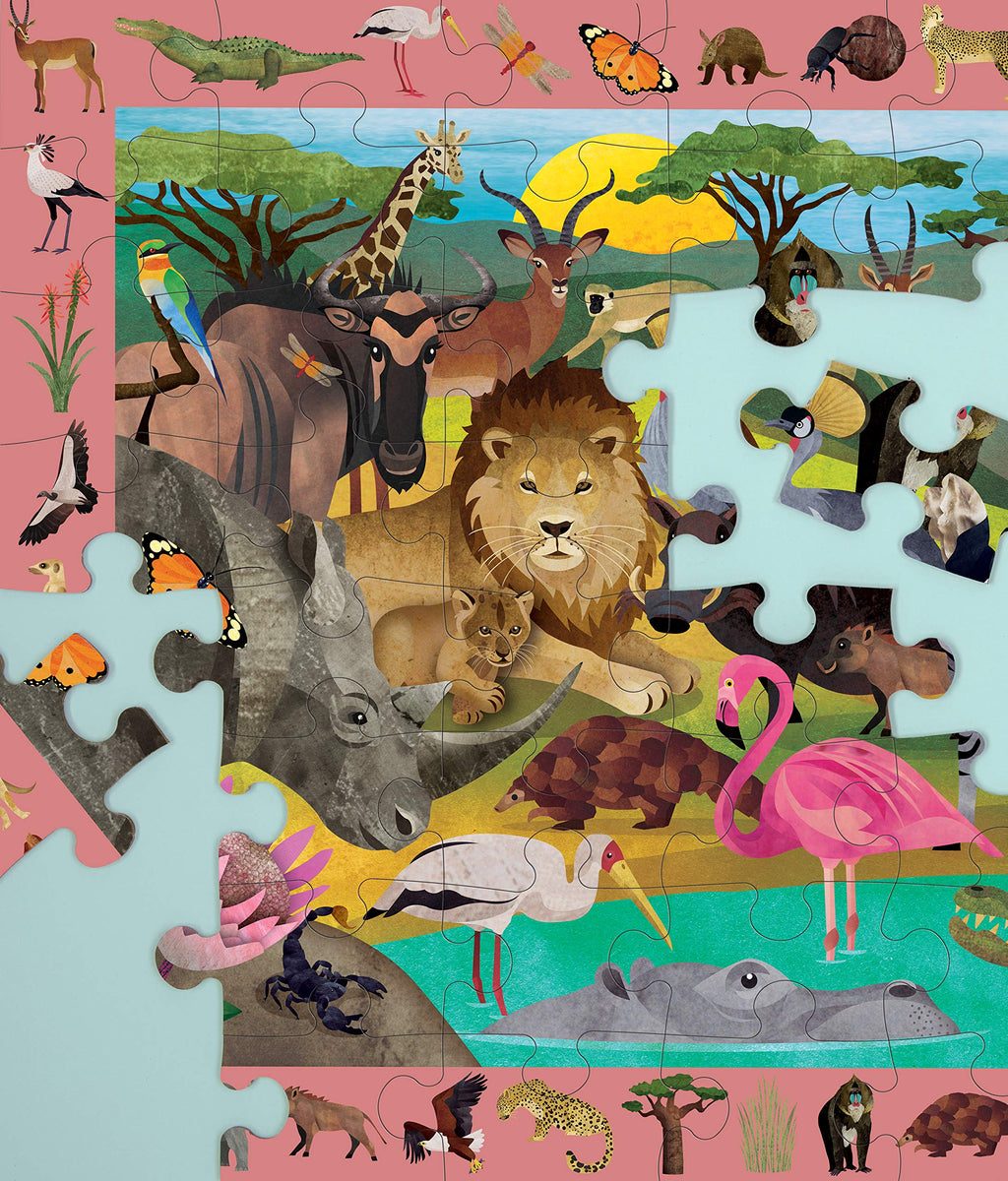 Search and Find Illustrations of African Safari Puzzle