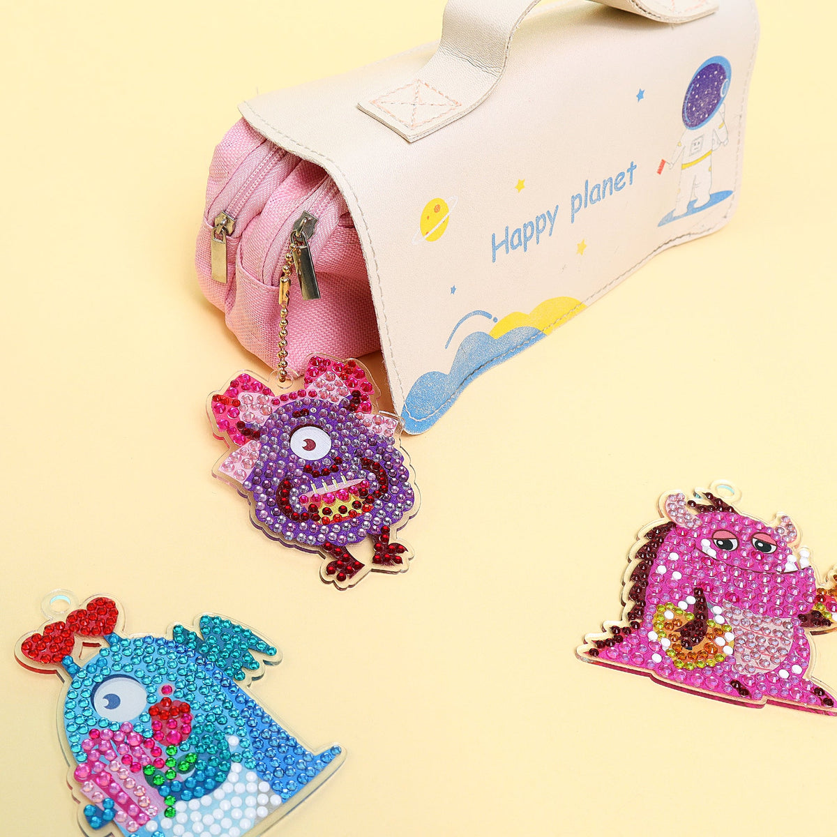 Adorable Keychains Diamond Art Kit – Monsters (Set of 15)