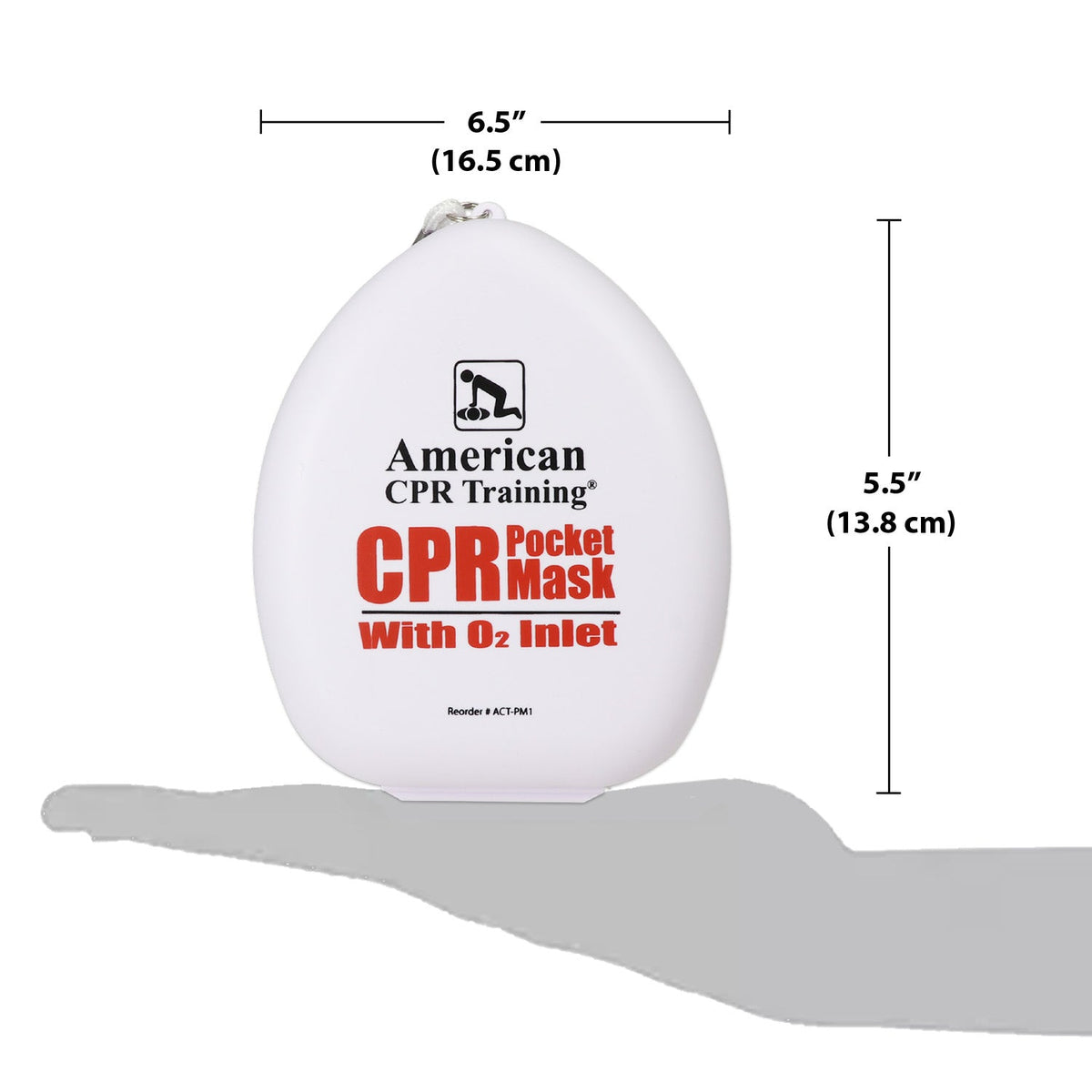American CPR Pocket Mask, Plastic Case, Adult/Child/Infant with O2 Inlet