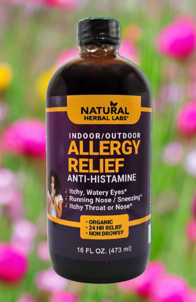 Organic Natural Allergy Relief Formula. Livingston Natural Herbal Labs 16 fl oz