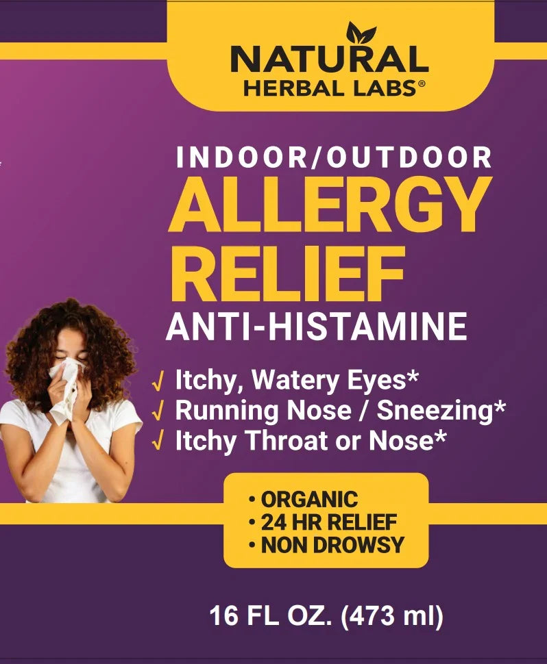 Organic Natural Allergy Relief Formula. Livingston Natural Herbal Labs 16 fl oz