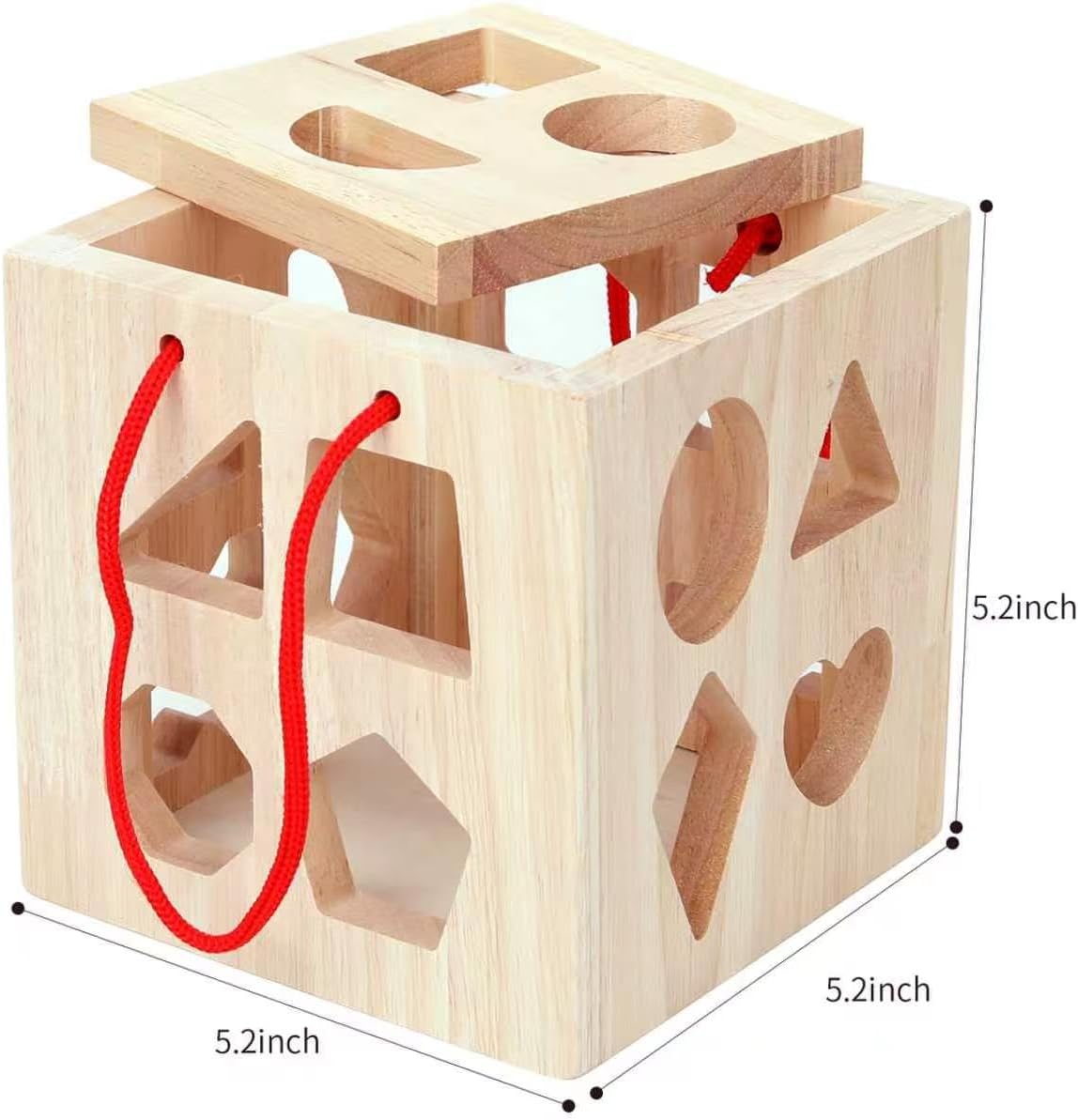 Drop Match Learn Wooden Shape Sorter for Toddlers Ages 2+