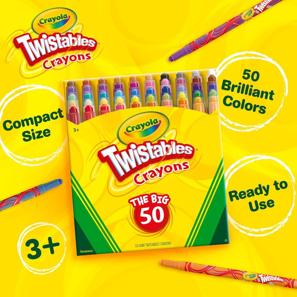 Twist Color Create Mini Crayons for Kids Ages 3+ 50 Pack