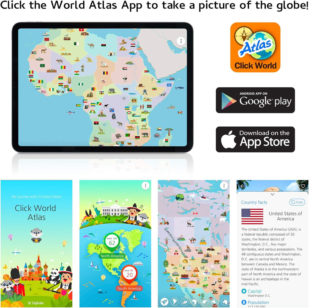 Discover the World Interactive STEM Globe: Smart Interactive World Globe with LED Constellations & Learning App