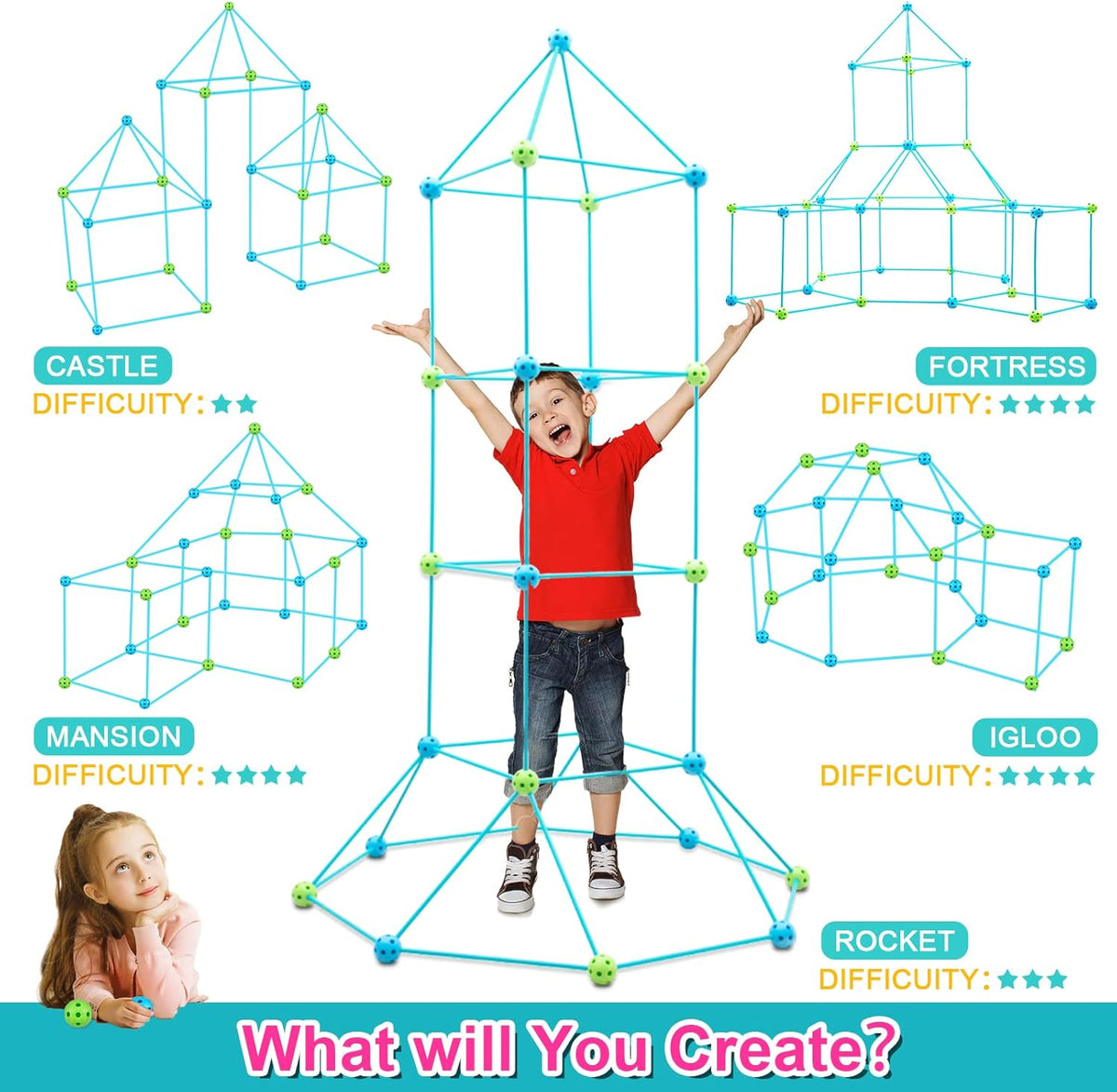 Ultimate Fort Builder Kit for Kids STEM Building Adventure Set