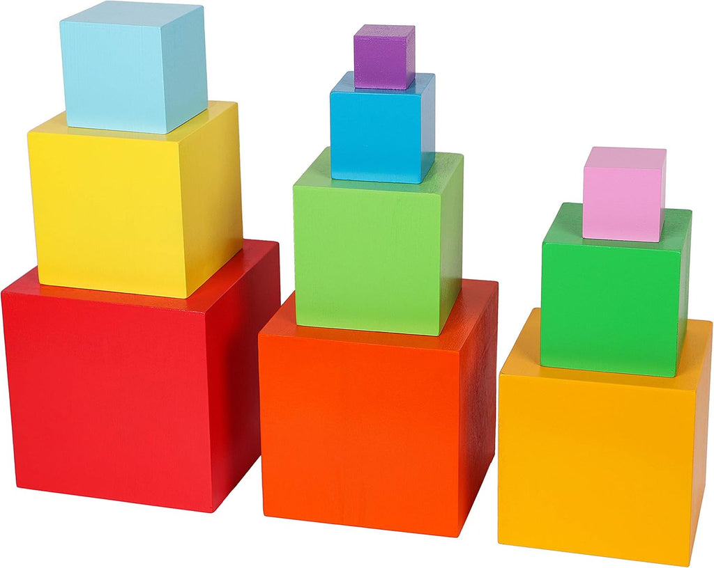 Rainbow Stacking Boxes Montessori Toy for Toddlers Ages 2+