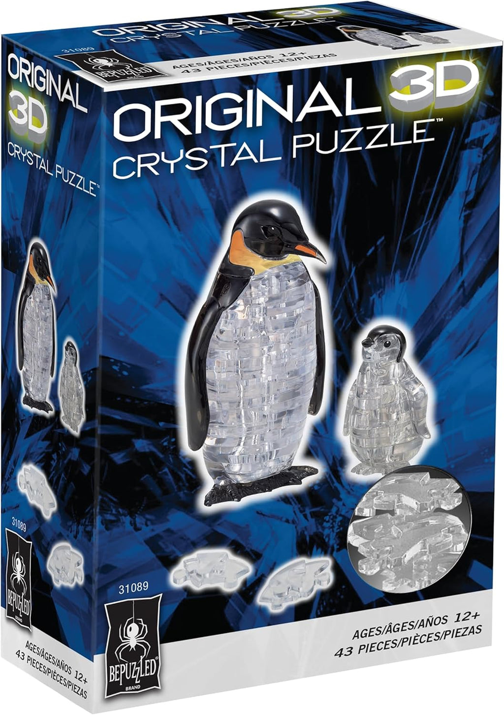 Crystal Penguin 3D Puzzle That Becomes a Beautiful Keepsake for Ages 12+
