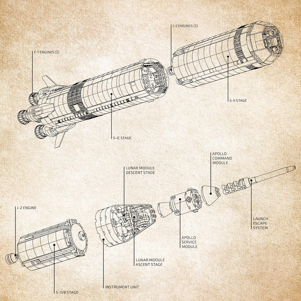 NASA Apollo Saturn V Rocket Lego Building Kit – 1969 Piece Space STEM Model