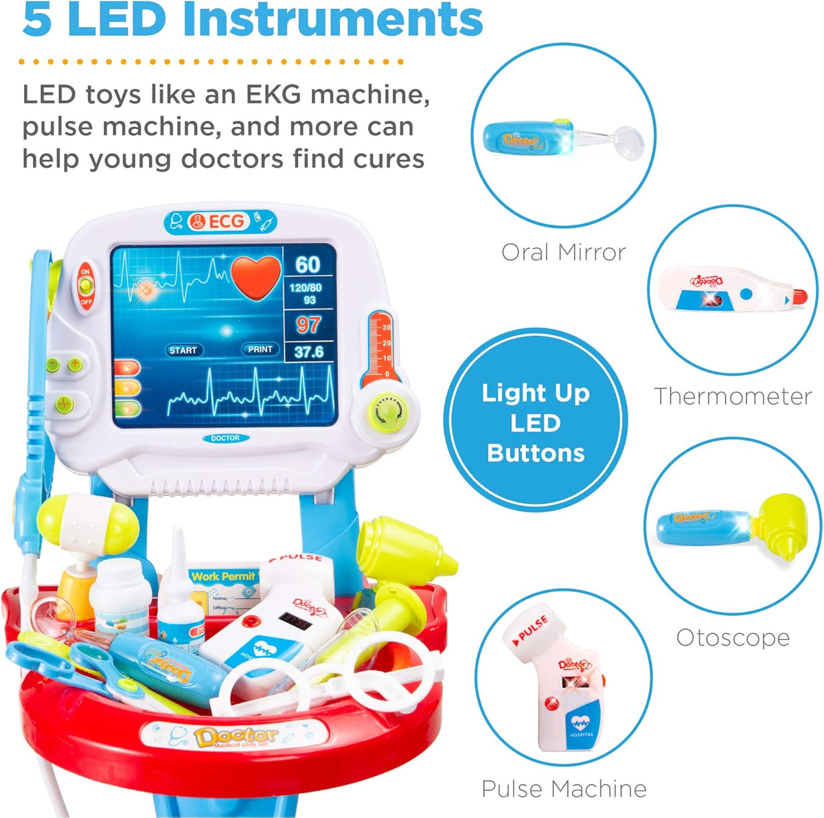 Future Little Doctors Medical Adventure Station with 17 Piece Doctor Kit for Kids Ages 3 and Up
