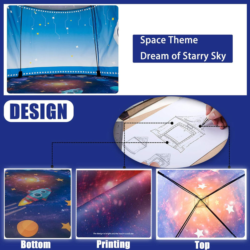 Blast Off to Adventure Rocket Ship Play Tent for Kids Indoor Outdoor Space Playhouse Ages 2+