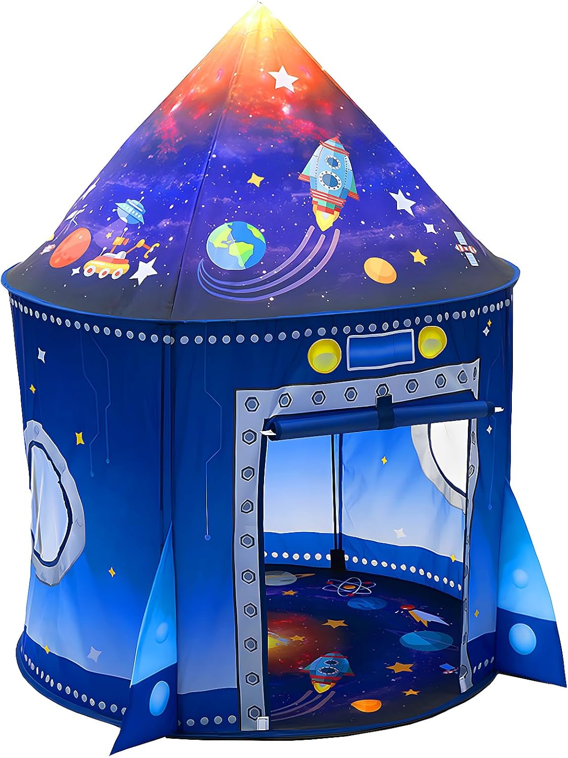 Blast Off to Adventure Rocket Ship Play Tent for Kids Indoor Outdoor Space Playhouse Ages 2+