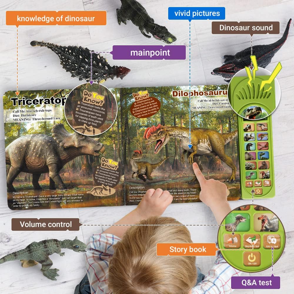 Ultimate Dinosaur Adventure Play Set with Interactive Sound Book 12 Dino Figures