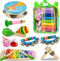 Little Music Makers Orchestra 12 Piece Wooden Musical Instrument Set for Kids Ages 2 to 5