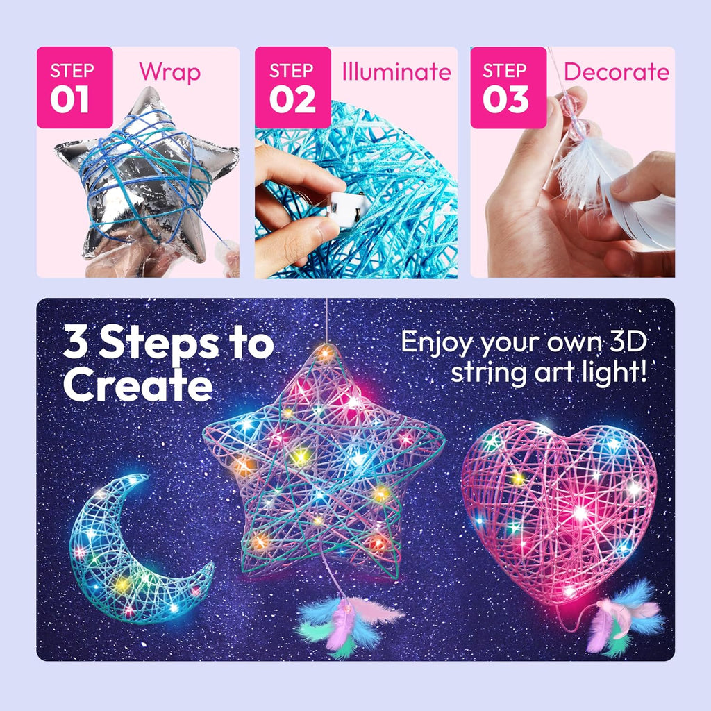 3D String Art Star Light Craft Kit For Kids