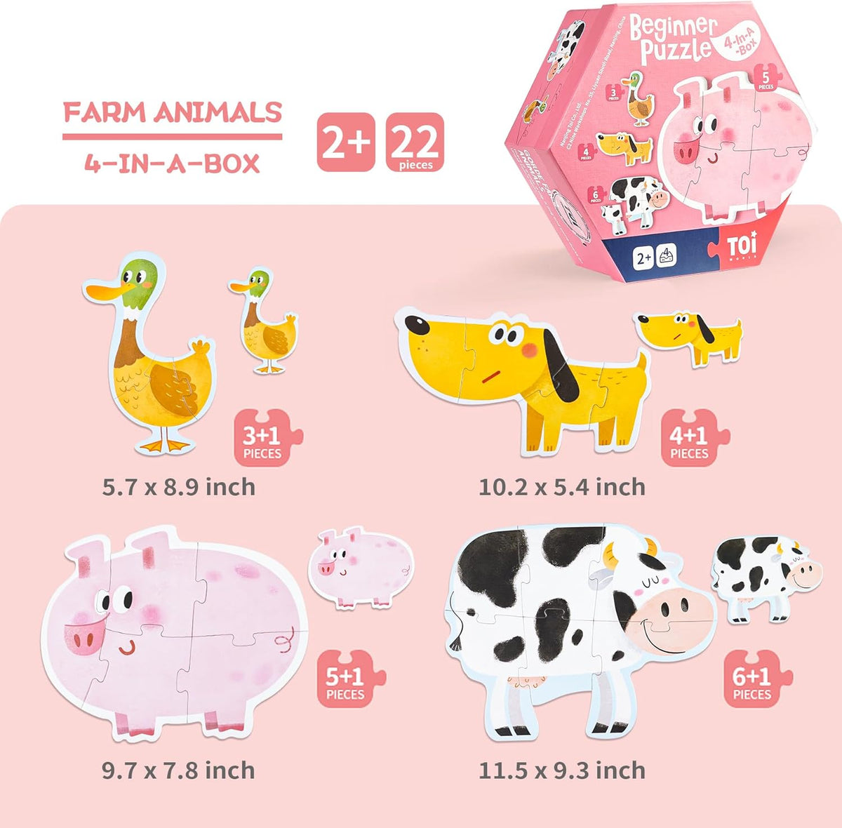 Happy Farm Friends First Puzzle Adventure Giant Learning Jigsaw Set for Curious Toddlers