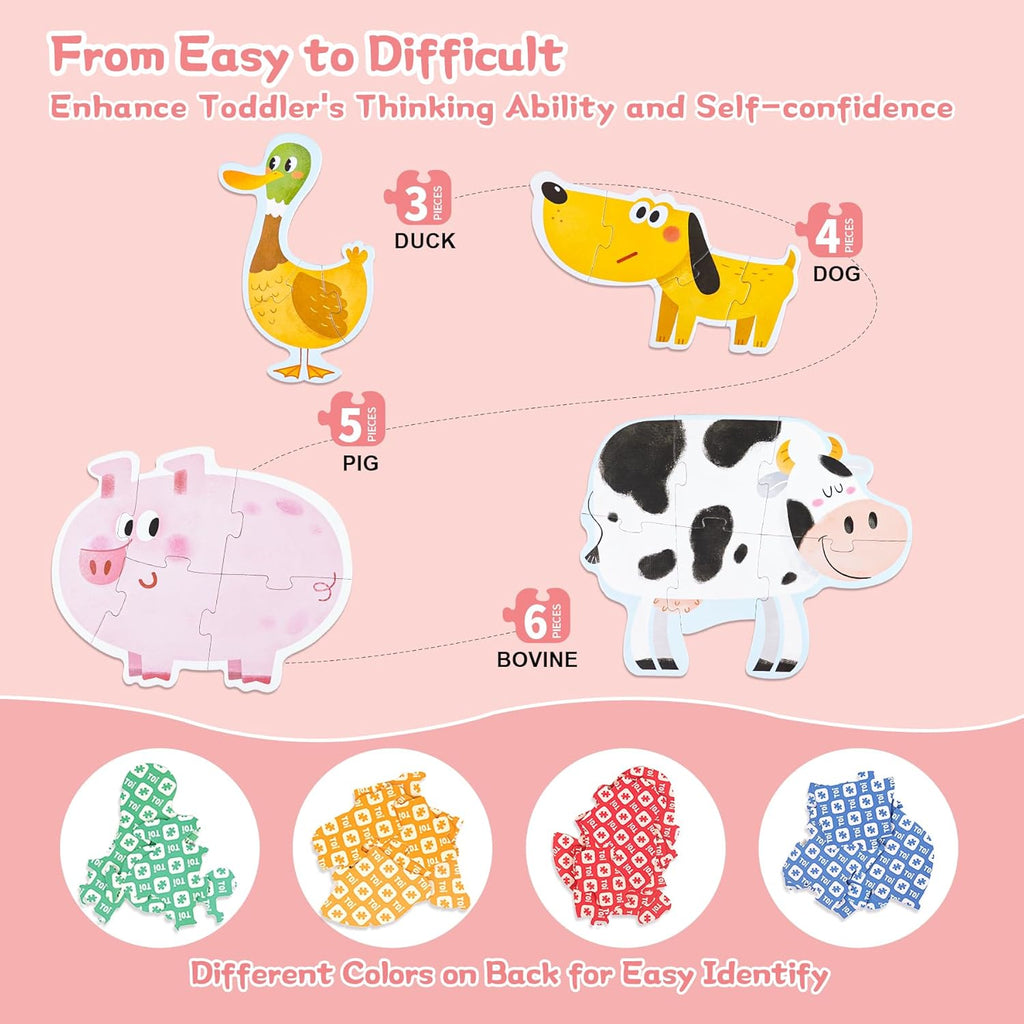 Happy Farm Friends First Puzzle Adventure Giant Learning Jigsaw Set for Curious Toddlers