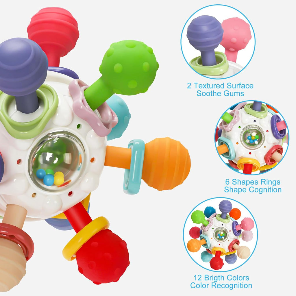 Montessori Sensory Teething Toy for Babies - Tiny Hands Big Discoveries :)