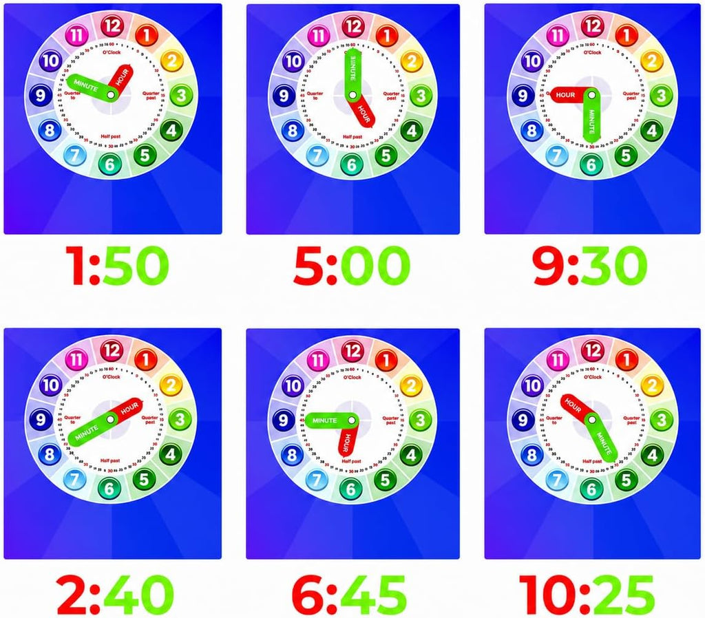 Tick Tock Learn Wooden Teaching Clock for Kids Ages 4+