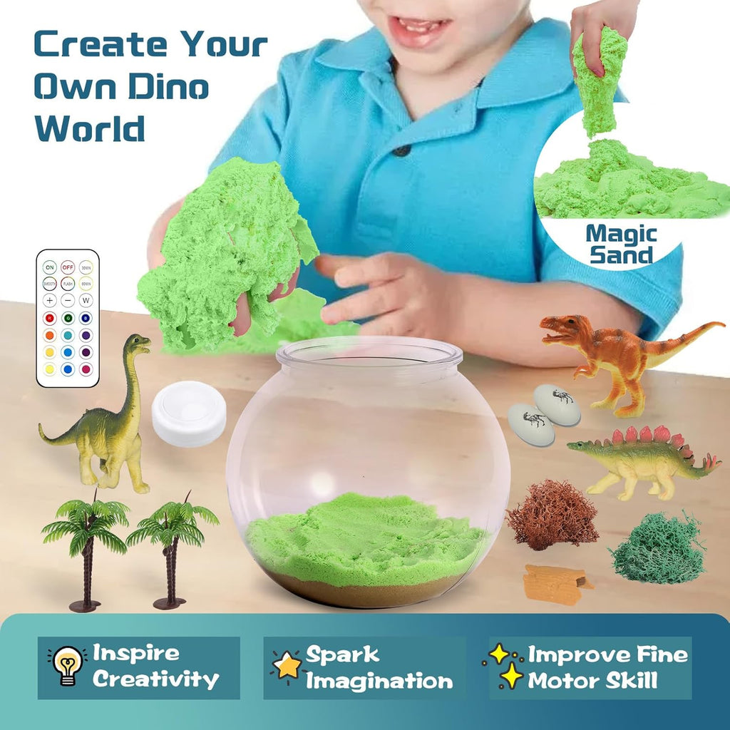 Dino Discovery Lab, Dinosaur Terrarium Kit with LED Night Light