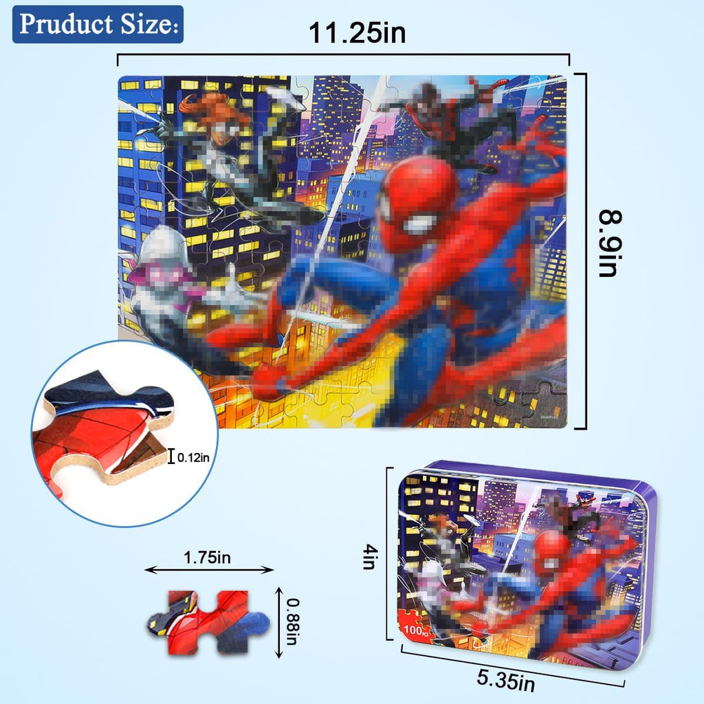 Spider Adventure 100 Piece Jigsaw Puzzle for Kids in Travel Tin Box