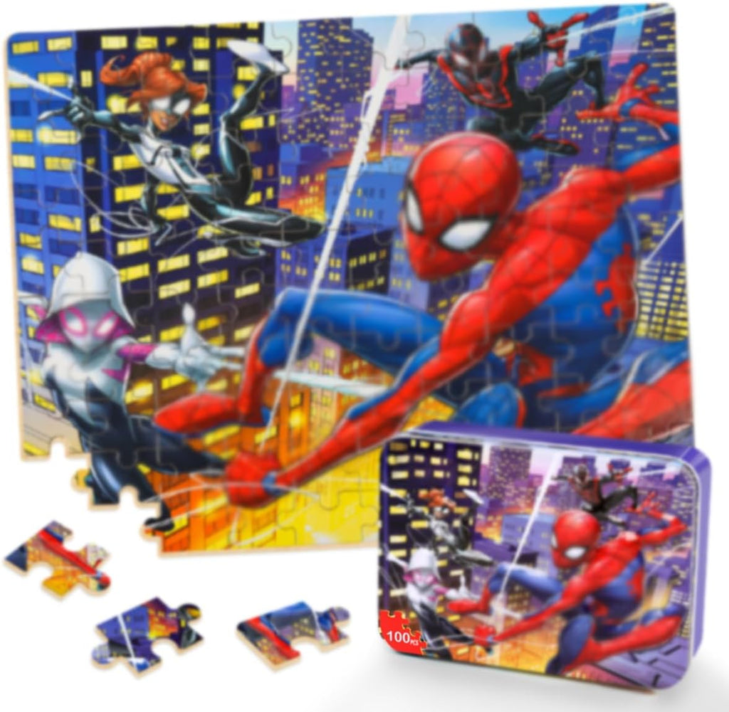 Spider Adventure 100 Piece Jigsaw Puzzle for Kids in Travel Tin Box