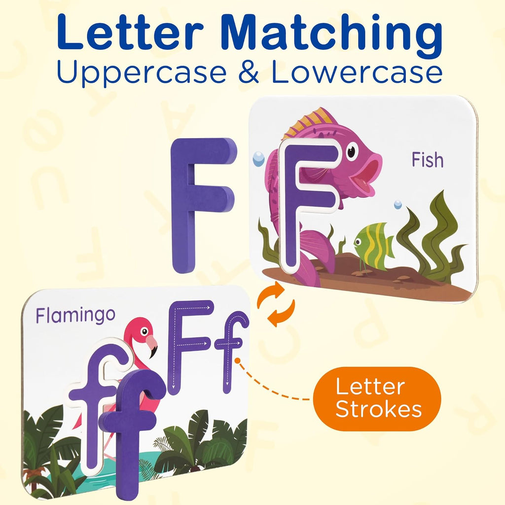 My First ABC Adventure Wooden Flash Cards & Letter Matching Learning Kit