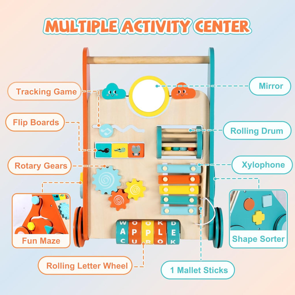 My First Wooden Activity Walker for Happy First Steps and Early Learning