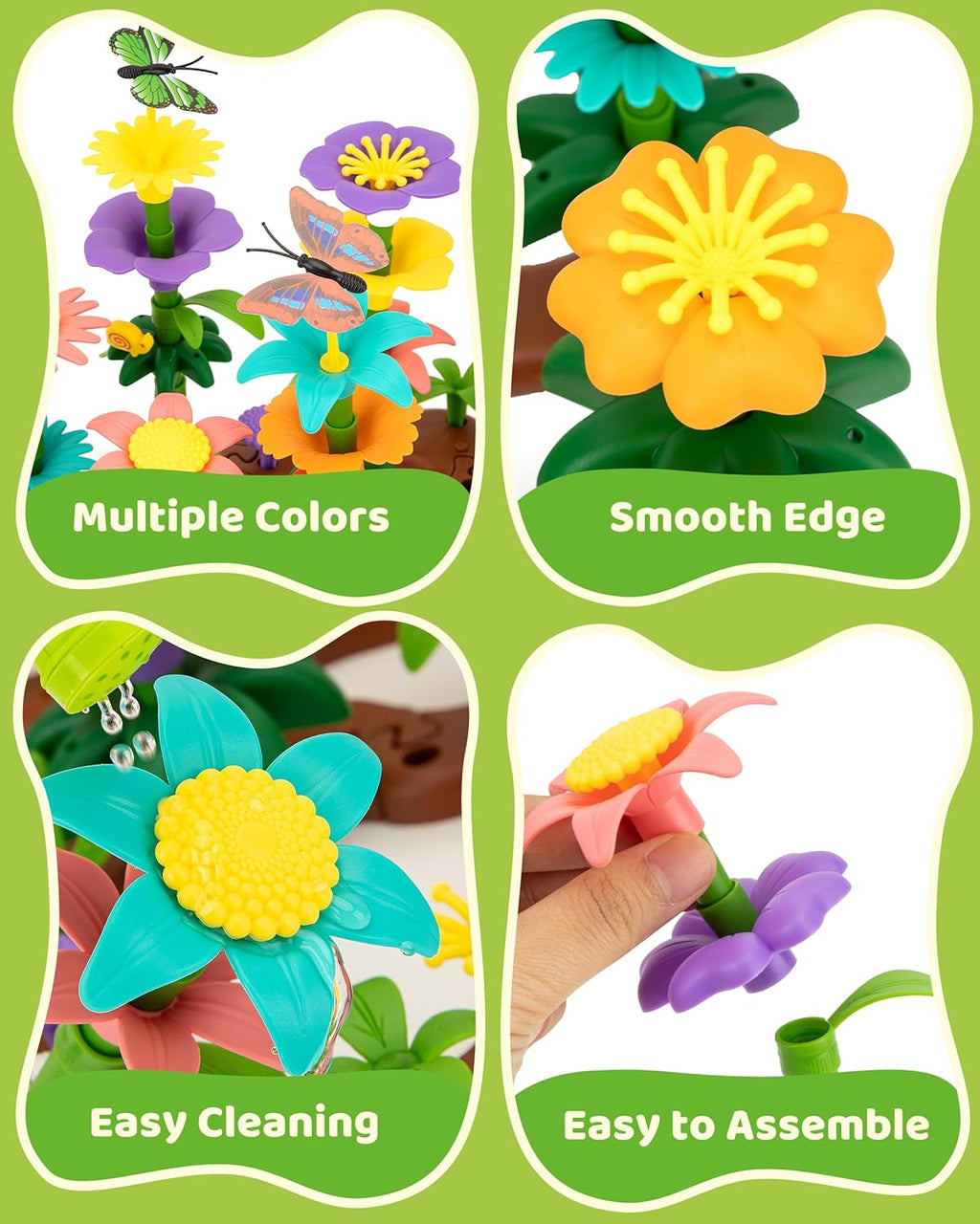 Bloom & Build Flower Garden STEM Adventure 183 Piece Creative Building Set for Kids Ages 3 to 8