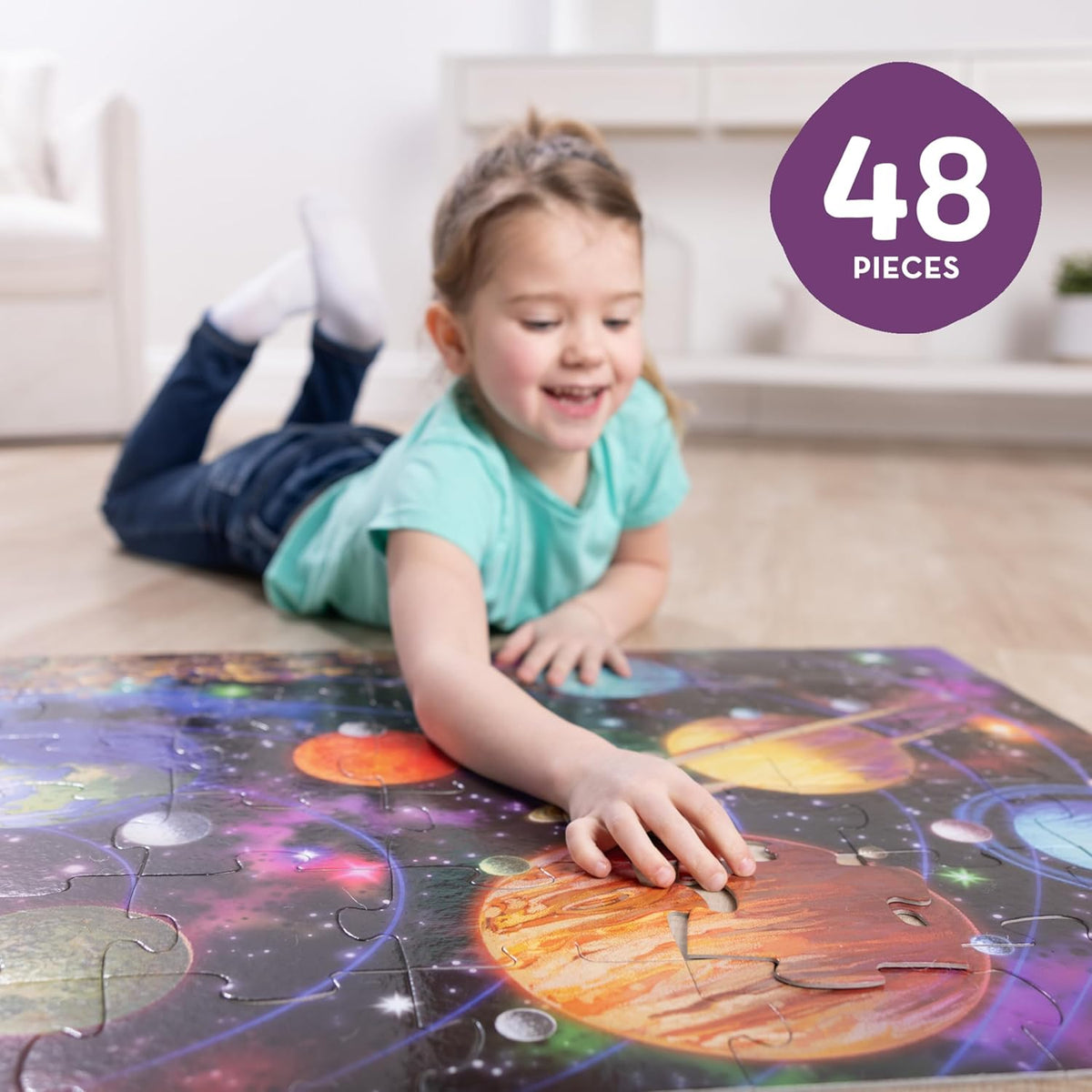Piece Together the Solar System Jumbo Floor Puzzle for Kids Ages 3+