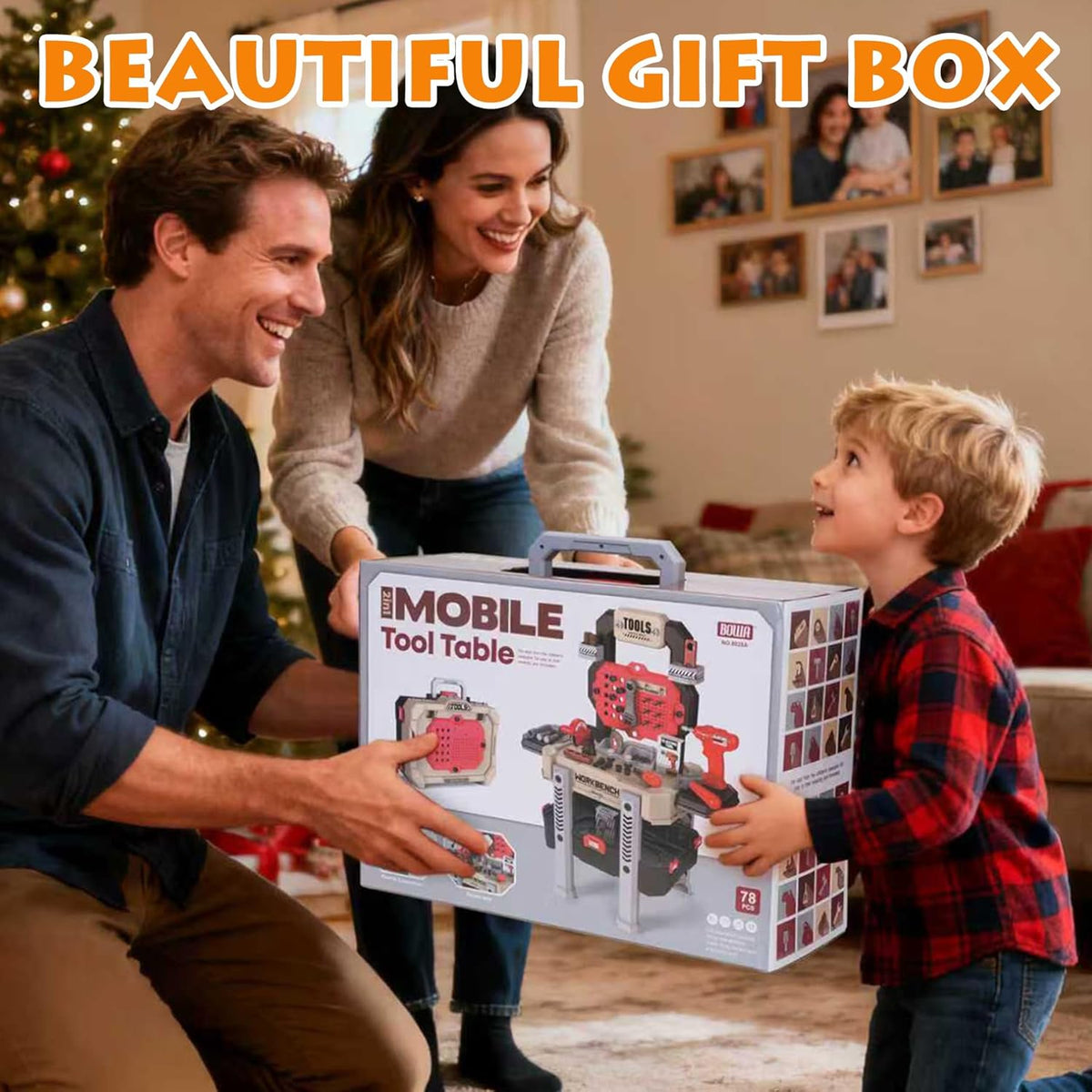 Little Builder Workbench STEM Workshop with Electric Drill Tool Box 83 Piece Construction Set for Kids Ages 3+