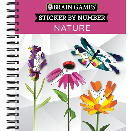 Brain Games - Sticker by Number: Nature - 2 Books in 1 (42 Images to Sticker)