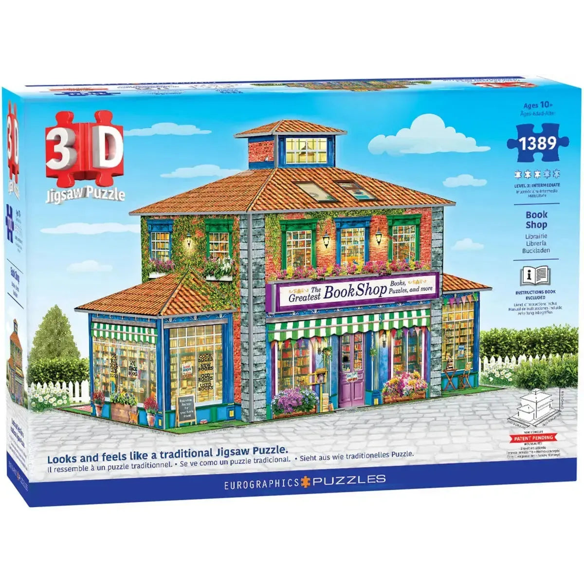 Bookshop 1389 Piece 3D Jigsaw Puzzle Eurographics