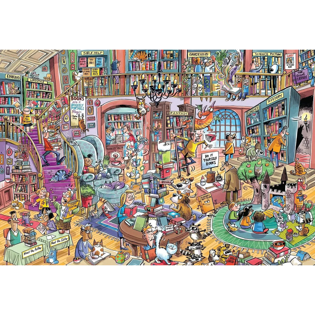 Bookshop Bedlam 100 Large Piece Jigsaw Puzzle Cobble Hill