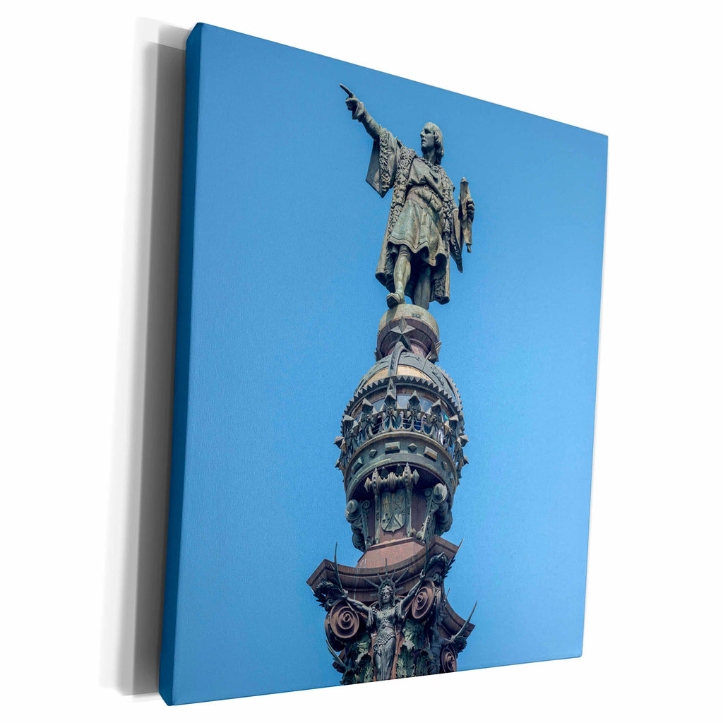 3dRose Spain, Barcelona, Christopher Columbus monument - Museum Grade Canvas Wrap (cw_227934)