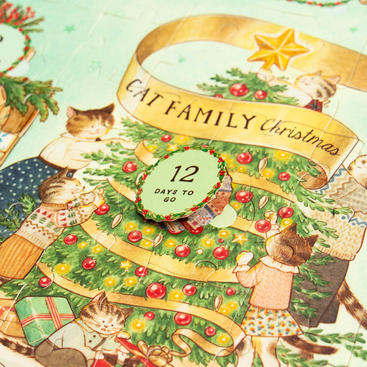 Cat Family Christmas 76 Piece "Lift the Flap" Jigsaw Puzzle Kaddo